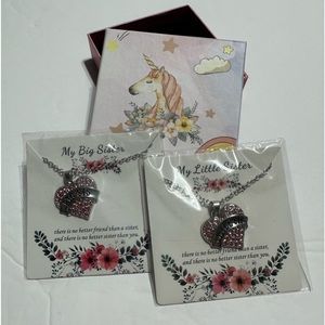 Big Sister Little Sister Matching Heart Necklaces